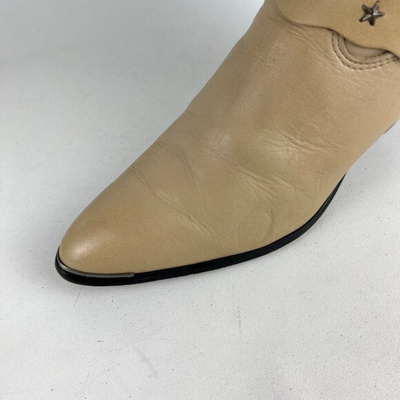 Laredo Womens Cream Leather Western Cowboy Boots Star Studded Strap size 10M - Picture 11 of 16